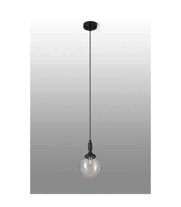 Richmond 12cm Pendant 1 Light G9 IP44 Satin Black/Clear Smooth Round Glass-9