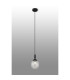 Richmond 12cm Pendant 1 Light G9 IP44 Satin Black/Clear Ribbed Round Glass-3