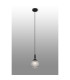 Richmond 12cm Pendant 1 Light G9 IP44 Satin Black/Clear Cross Pattern Round Glass-3