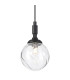 Richmond 12cm Pendant 1 Light G9 IP44 Satin Black/Clear Waved Round Glass-7