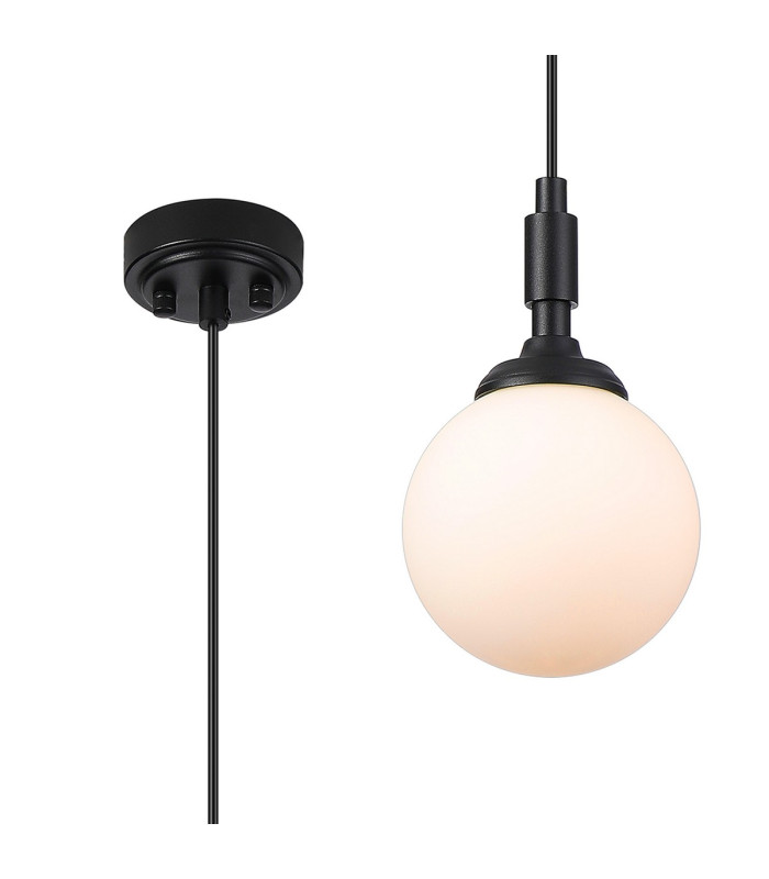 Richmond 12cm Pendant 1 Light G9 IP44 Satin Black/Opal Smooth Round Glass-1