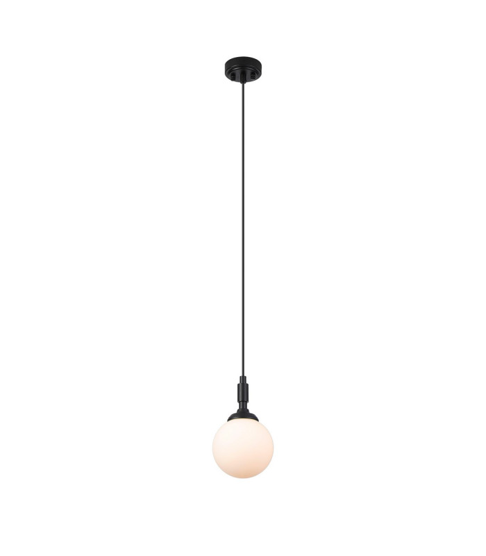 Richmond 12cm Pendant 1 Light G9 IP44 Satin Black/Opal Smooth Round Glass-5