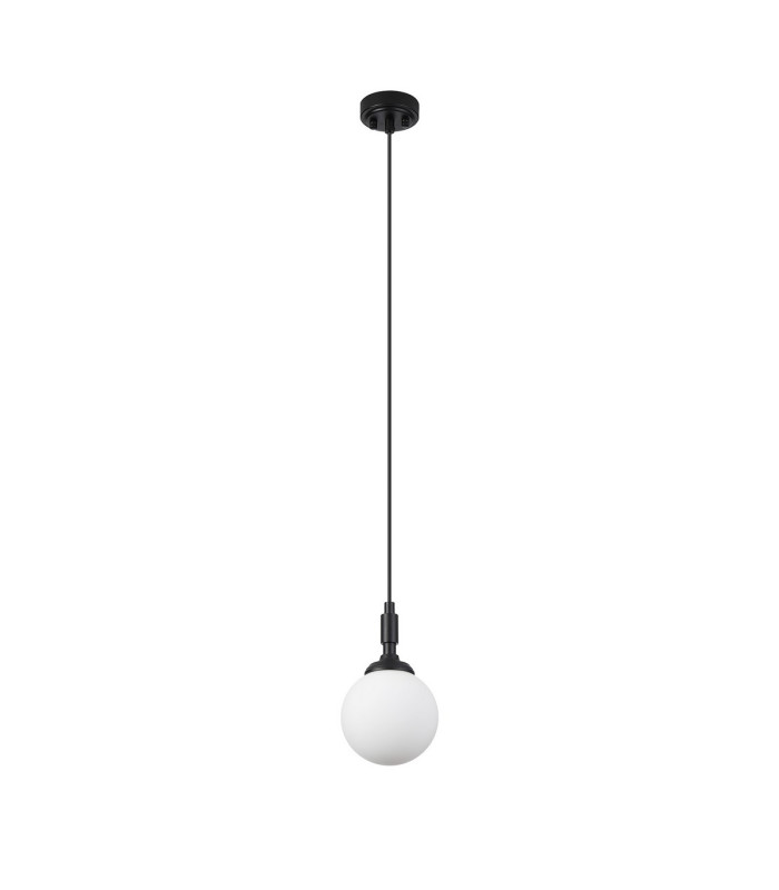 Richmond 12cm Pendant 1 Light G9 IP44 Satin Black/Opal Smooth Round Glass-6