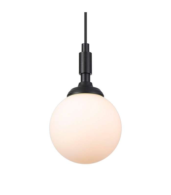 Richmond 12cm Pendant 1 Light G9 IP44 Satin Black/Opal Smooth Round Glass-8