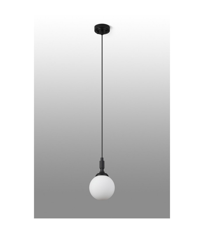 Richmond 12cm Pendant 1 Light G9 IP44 Satin Black/Opal Smooth Round Glass-9