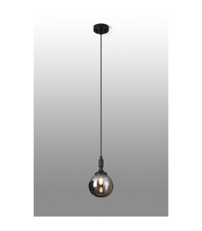 Richmond 12cm Pendant 1 Light G9 IP44 Satin Black/Smoke Smooth Round Glass-3