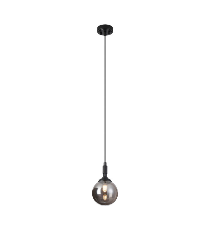 Richmond 12cm Pendant 1 Light G9 IP44 Satin Black/Smoke Smooth Round Glass-4