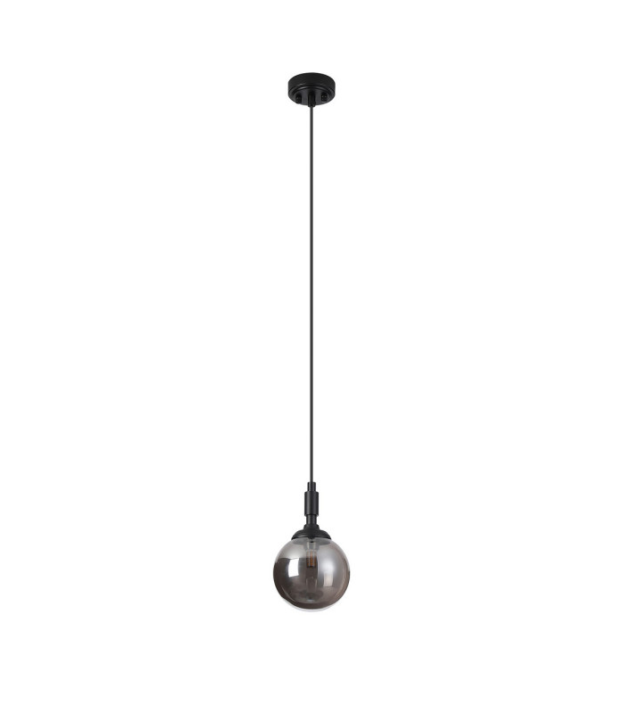 Richmond 12cm Pendant 1 Light G9 IP44 Satin Black/Smoke Smooth Round Glass-5