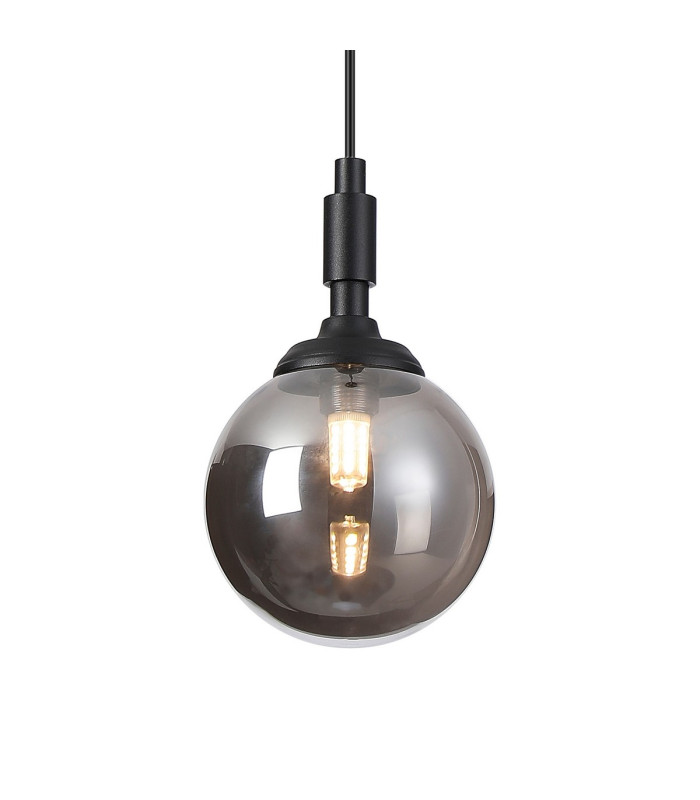 Richmond 12cm Pendant 1 Light G9 IP44 Satin Black/Smoke Smooth Round Glass-7