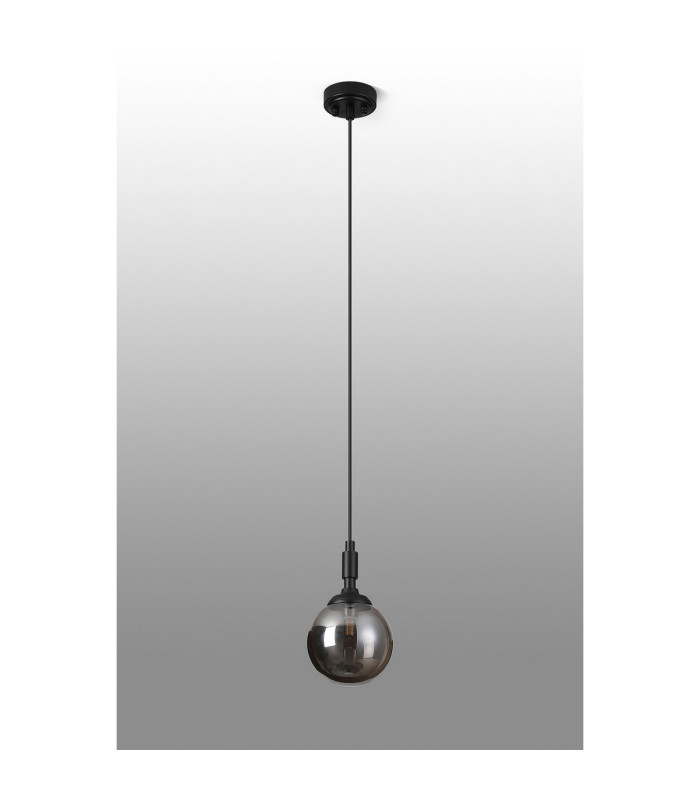 Richmond 12cm Pendant 1 Light G9 IP44 Satin Black/Smoke Smooth Round Glass-8