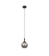 Richmond 12cm Pendant 1 Light G9 IP44 Satin Black/Smoke Ribbed Round Glass-4