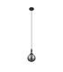 Richmond 12cm Pendant 1 Light G9 IP44 Satin Black/Smoke Ribbed Round Glass-5