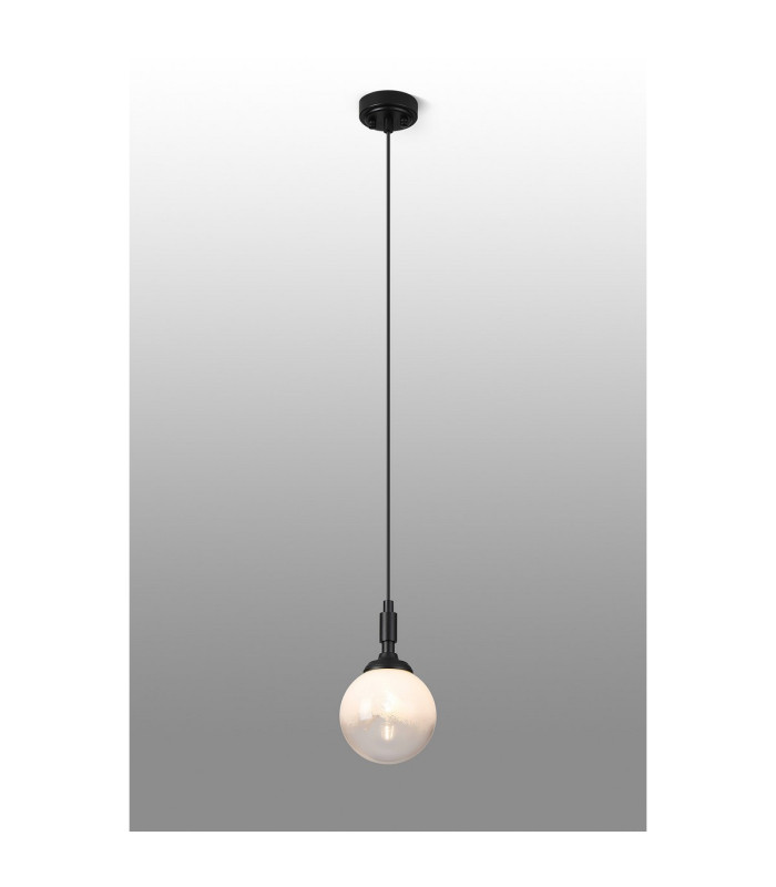 Richmond 12cm Pendant 1 Light G9 IP44 Satin Black/White Two-Tone Snow Specks Round Glass-3