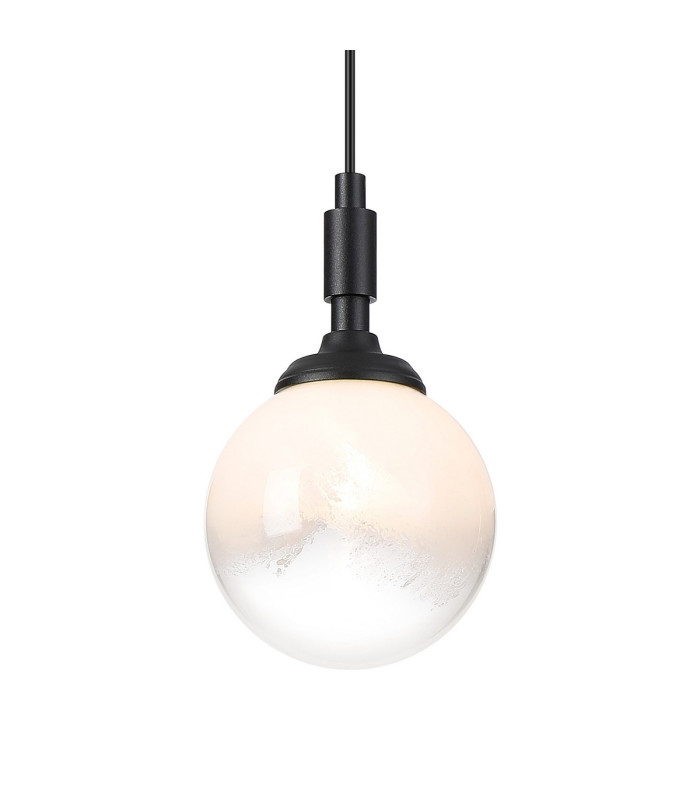 Richmond 12cm Pendant 1 Light G9 IP44 Satin Black/White Two-Tone Snow Specks Round Glass-8