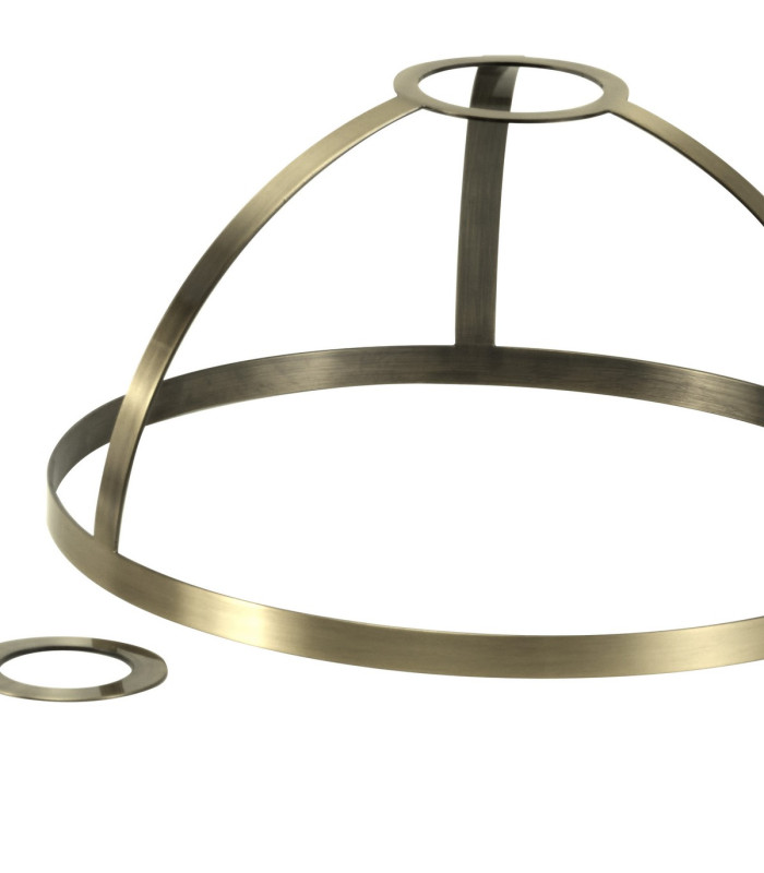 Cairo 30cm Flush Ceiling Fitting 1 x E27 Antique Brass / Clear-6