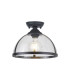 Cairo 30cm Flush Ceiling Fitting 1 x E27 Graphite / Clear-1