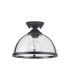 Cairo 30cm Flush Ceiling Fitting 1 x E27 Graphite / Clear-4