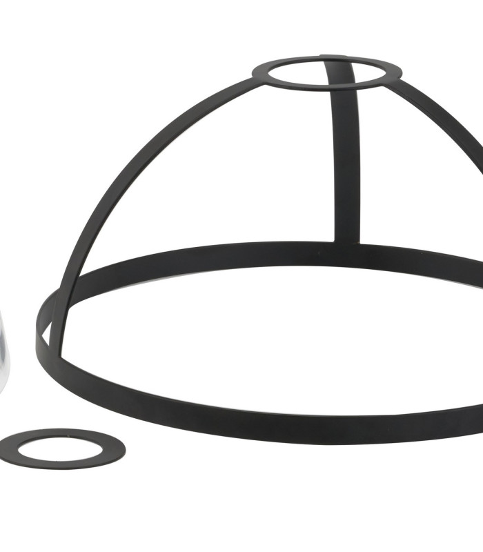 Cairo 30cm Flush Ceiling Fitting 1 x E27 Graphite / Clear-6
