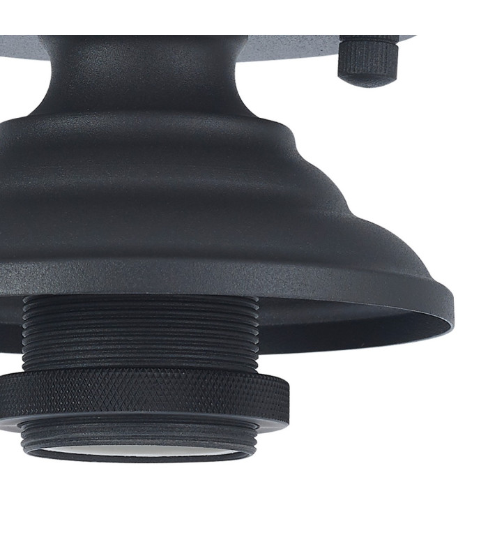 Cairo 30cm Flush Ceiling Fitting 1 x E27 Graphite / Clear-8