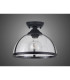 Cairo 30cm Flush Ceiling Fitting 1 x E27 Graphite / Clear-9