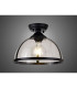 Cairo 30cm Flush Ceiling Fitting 1 x E27 Black / Clear-3