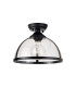 Cairo 30cm Flush Ceiling Fitting 1 x E27 Black / Clear-4