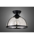 Cairo 30cm Flush Ceiling Fitting 1 x E27 Black / Clear-10