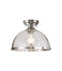 Cairo 30cm Flush Ceiling Fitting 1 x E27 Polished Nickel / Clear-1