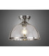 Cairo 30cm Flush Ceiling Fitting 1 x E27 Polished Nickel / Clear-3