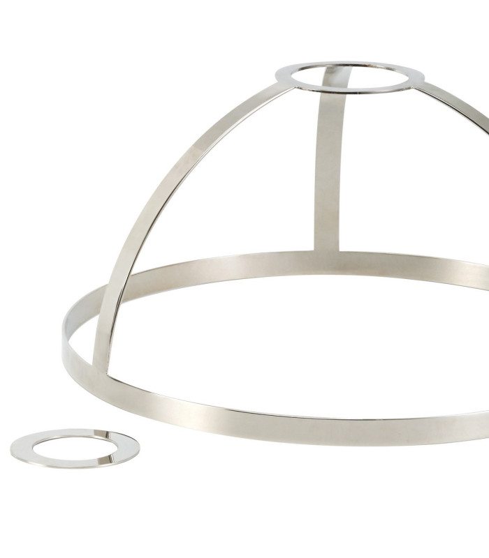 Cairo 30cm Flush Ceiling Fitting 1 x E27 Polished Nickel / Clear-6