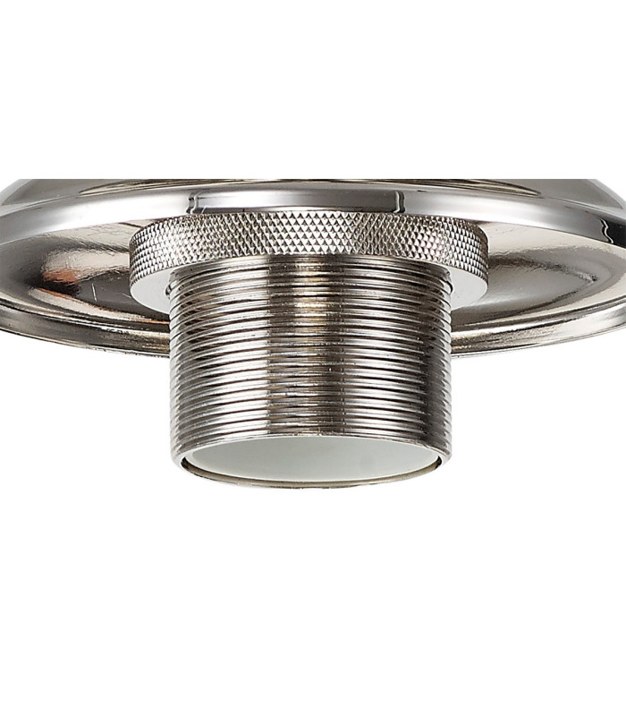 Cairo 30cm Flush Ceiling Fitting 1 x E27 Polished Nickel / Clear-9