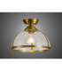 Cairo 30cm Flush Ceiling Fitting 1 x E27 Satin Gold / Clear-3