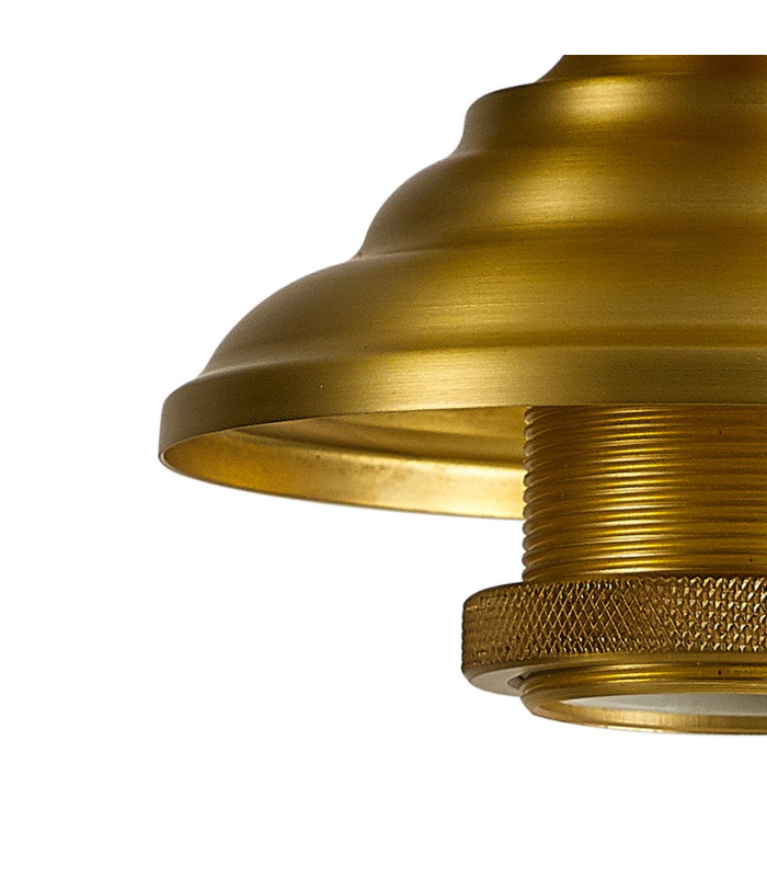 Cairo 30cm Flush Ceiling Fitting 1 x E27 Satin Gold / Clear-7