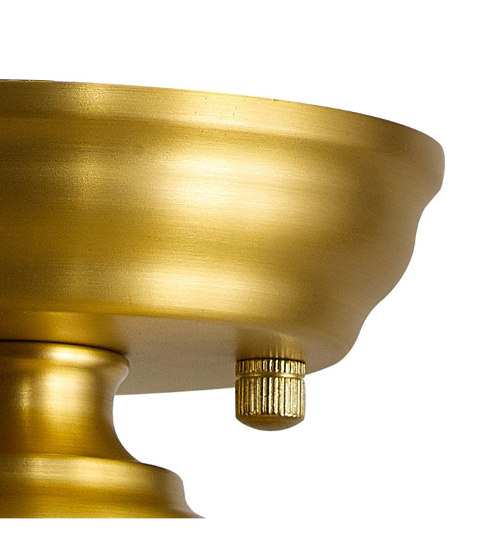 Cairo 30cm Flush Ceiling Fitting 1 x E27 Satin Gold / Clear-8