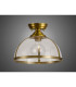 Cairo 30cm Flush Ceiling Fitting 1 x E27 Satin Gold / Clear-9