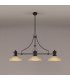 Cairo 3 Light Linear Multi Height Pendant E27 30cm Round Glass Shade Matt Black Amber-3