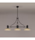 Cairo 3 Light Linear Multi Height Pendant E27 30cm Round Glass Shade Matt Black Amber-11