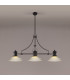 Cairo 3 Light Linear Multi Height Pendant E27 30cm Round Glass Shade Matt Black Clear-3