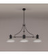Cairo 3 Light Linear Multi Height Pendant E27 30cm Round Glass Shade Matt Black Clear-11