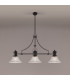 Cairo 3 Light Linear Multi Height Pendant E27 30cm Bell Glass Shade Matt Black Clear-3