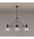 Cairo 3 Light Linear Multi Height Pendant E27 30cm Bell Glass Shade Matt Black Clear-11