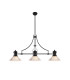 Cairo 3 Light Linear Multi Height Pendant E27 30cm Cone Glass Shade Matt Black Clear-1