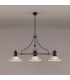Cairo 3 Light Linear Multi Height Pendant E27 30cm Cone Glass Shade Matt Black Clear-3