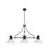 Cairo 3 Light Linear Multi Height Pendant E27 30cm Cone Glass Shade Matt Black Clear-4