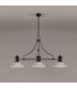 Cairo 3 Light Linear Multi Height Pendant E27 30cm Cone Glass Shade Matt Black Clear-11