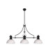 Cairo 3 Light Linear Multi Height Pendant E27 30cm Dome Glass Shade Matt Black Clear-4