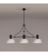 Cairo 3 Light Linear Multi Height Pendant E27 30cm Dome Glass Shade Matt Black Clear-11