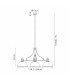 Cairo 3 Light Linear Multi Height Pendant E27 38cm Dome Glass Shade Matt Black Clear-2