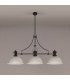 Cairo 3 Light Linear Multi Height Pendant E27 38cm Dome Glass Shade Matt Black Clear-11