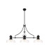 Cairo 3 Light Linear Multi Height Pendant E27 30cm Flat Round Glass Shade Matt Black Clear-1